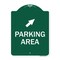 Signmission Parking Area W/ Upper Right Arrow, Green & White Aluminum Sign, 18" x 24", GW-1824-23463 A-DES-GW-1824-23463 - alternate 1
